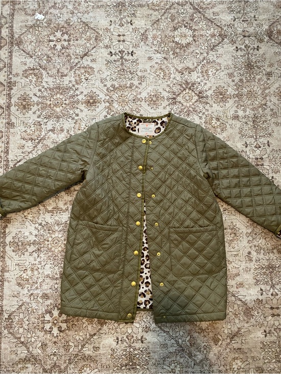 Crewcuts Jackets & Blazers - Olive Quilted ' Jacket with Leopard Lining